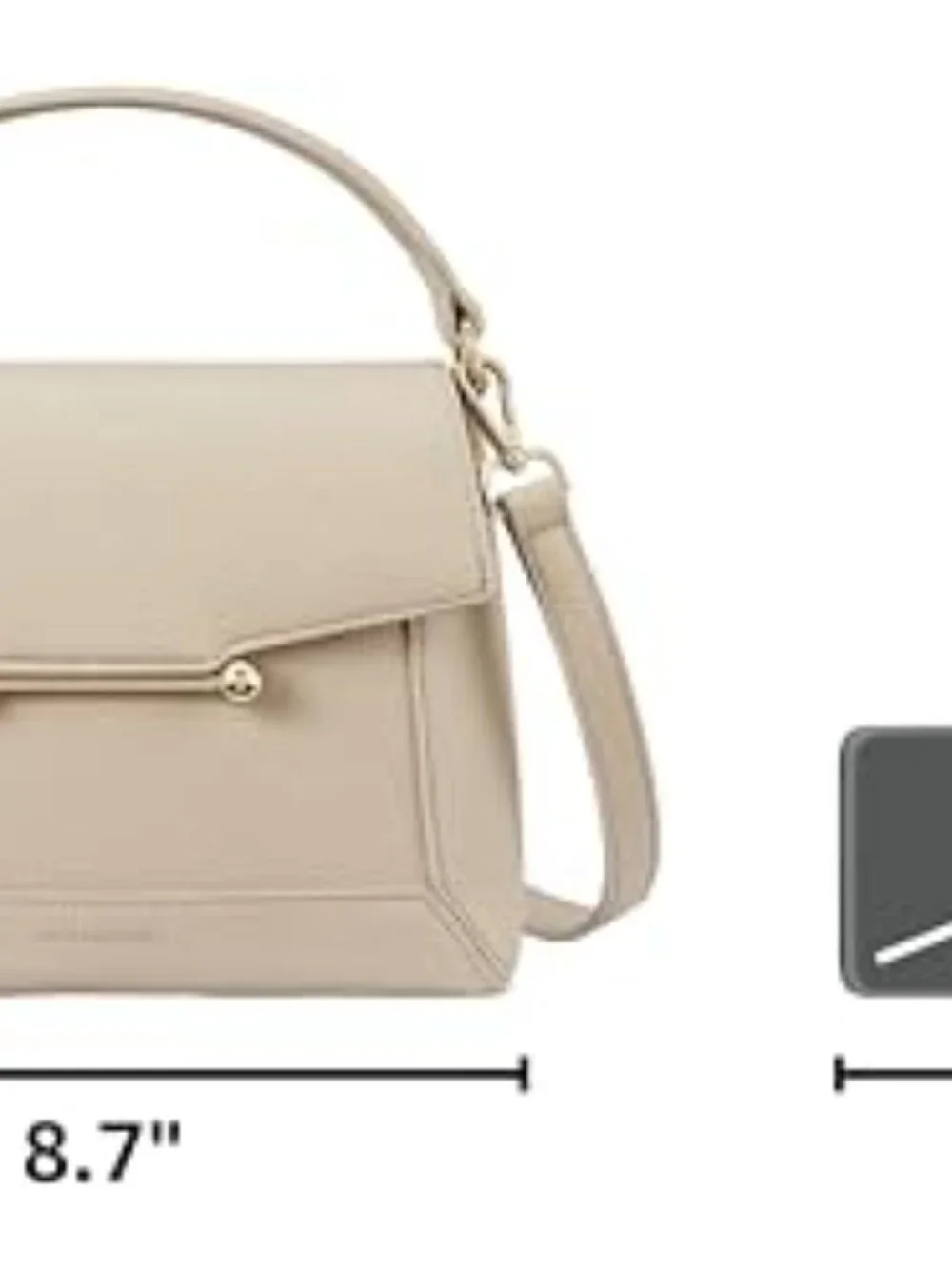 Vegan Leather Crossbody Bag with Top Handle Adjustable Strap